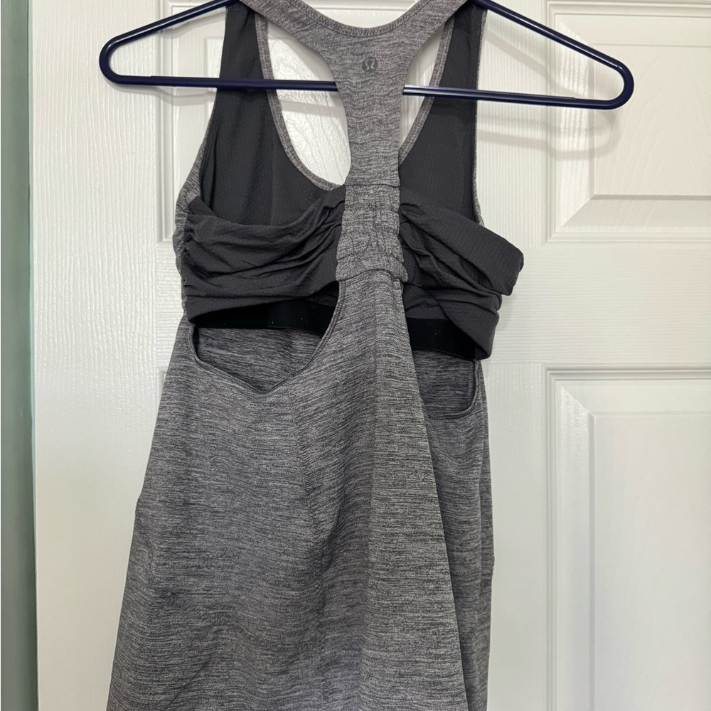 Lululemon Athletica Gray Backless Sleeveless Tank Top